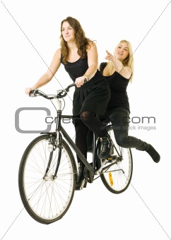 Girls on bicycle