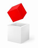 Red and white cube