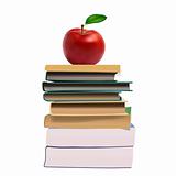 Books and an apple