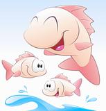 Set of Cute Cartoon Fishes