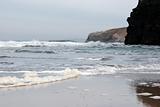 ballybunion golden beach cliffs and foamy tide