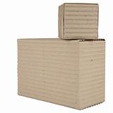 two corrugated cardboard packages