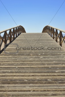 Wooden pedestrian bridge