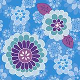 Blue violet flower pattern