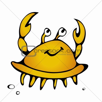 Image 4511816: Cartoon yellow crab from Crestock Stock Photos