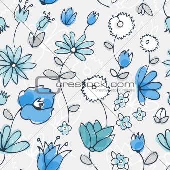 Blue little flower seamless pattern