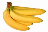 A bunch of bananas isolated on a white background.