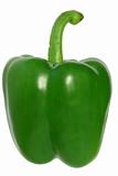 Green pepper, isolated on a white background.