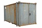 A freight container, isolated on a white background.