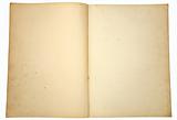 Blank yellowing paper pages from a vintage book.