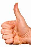 Thumbs up on a white background