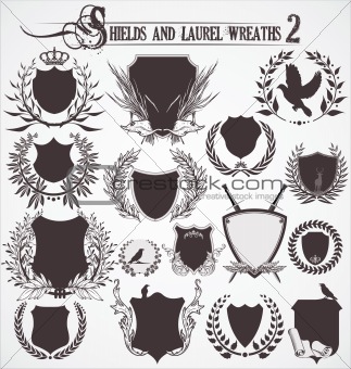 shields and laurel wreath collection