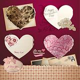 Valentine's day hearts and elements – vintage design