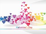 Colorful Valentine's Day background card with hearts.