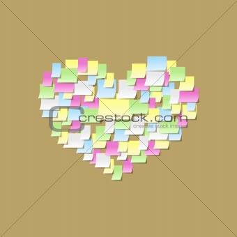 Sticky office post notes confession for valentine's day