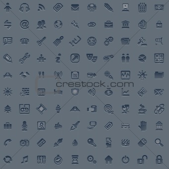 100 professional grey web icon set