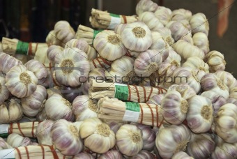 Cloves of garlic at a french market