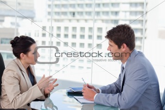 Business team negotiating