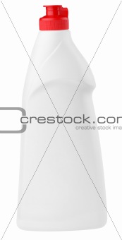 White plastic detergent bottle