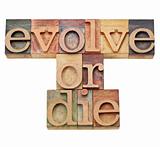 evolve or die -  evolution  concept 