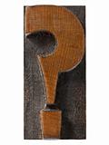 question mark in antique letterpress