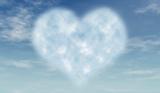 heart cloud in blue sky