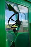 tractor wheel through broken window