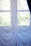 white silk curtain