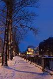 Embankment in St. Petersburg at night