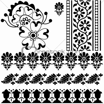 Indian ornaments on white