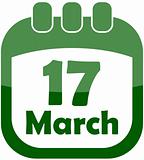 icon of March 17 in a calendar