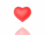 Red  heart on a white background