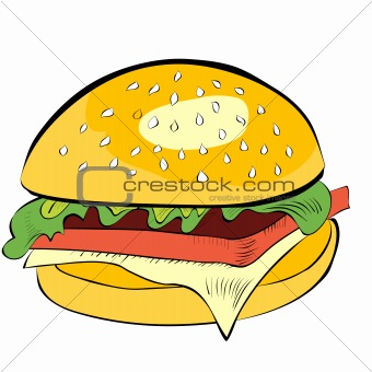 Hamburger isolated on white background 