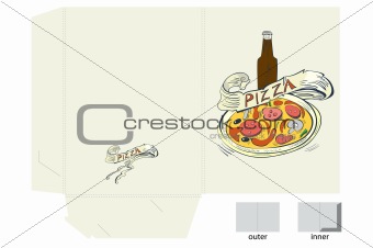 Template for folder with pizza