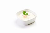 Cheese sauce on white background