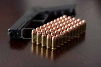 Pistol with ammunition