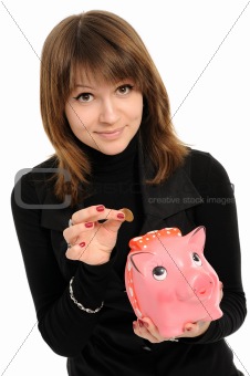 girl with a piggybank