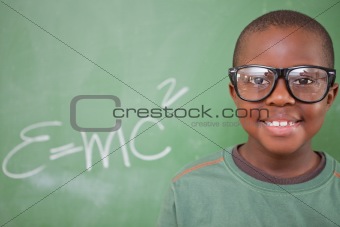 Smart schoolboy posing