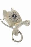 Old vintage rotary style telephone - handset off