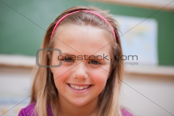Close up of a schoolgirl posing