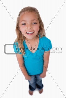 Portrait of a cute girl smiling at the camera