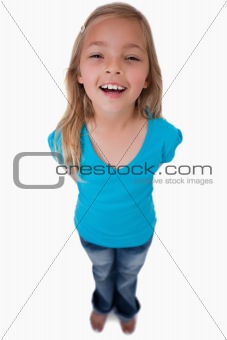 Portrait of a cheerful girl posing