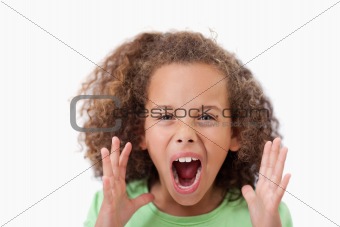 Angry girl screaming