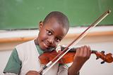 Schoolboy playing the violin