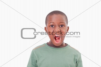 Boy with the mouth open