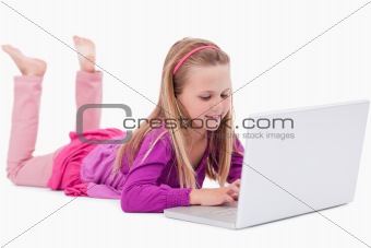 Girl using a notebook