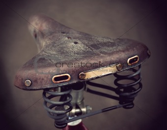 vintage leather bike saddle