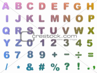 Rounded colour alphabet