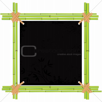 Bamboo frame with tropic old paper