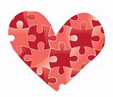 Heart puzzle. Love background.